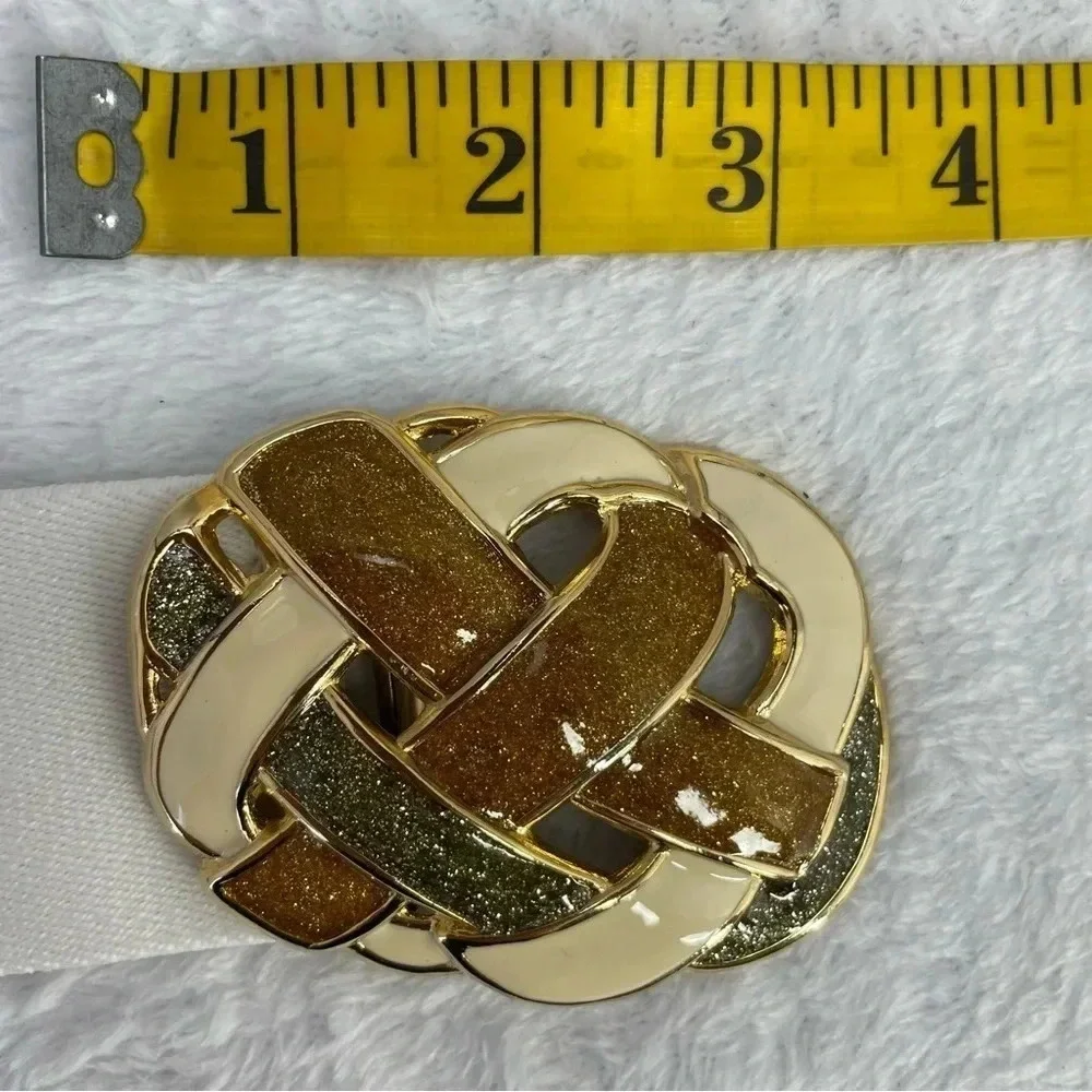 VTG Day-Lor Enamel White Stretch Belt